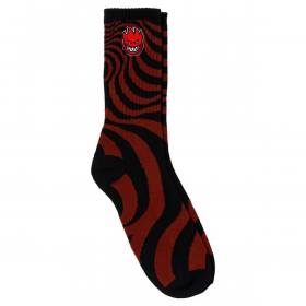 Spitfire Wheels Bighead Fill Embroidered Swirl Crew Socks - Dark Red/Black