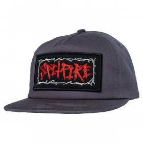 Spitfire Wheels Gas Mask Script Patch Snapback Hat - Charcoal