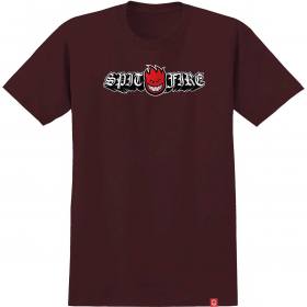 Spitfire Wheels Old E Drop Bighead T-Shirt - Burgundy