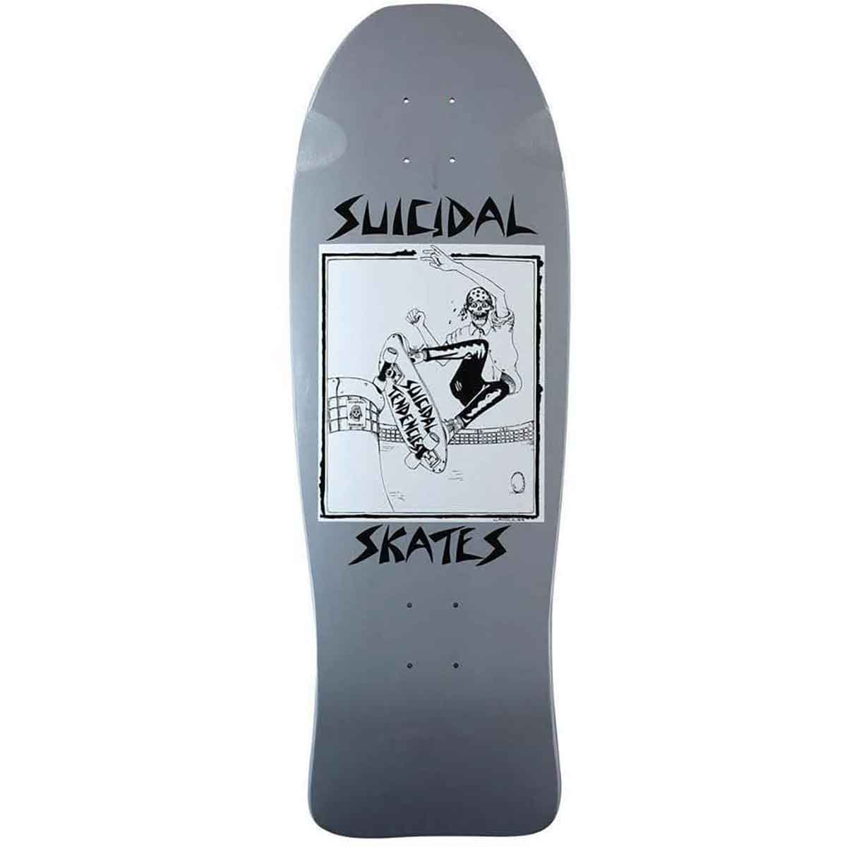 Suicidal Skates Pool Skater 80s Re-Issue Skateboard Deck - Grey