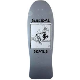 10.125x30.325 Suicidal Skates Pool Skater 80s Re-Issue  Deck - Grey Full Dip/w Blue Pearl