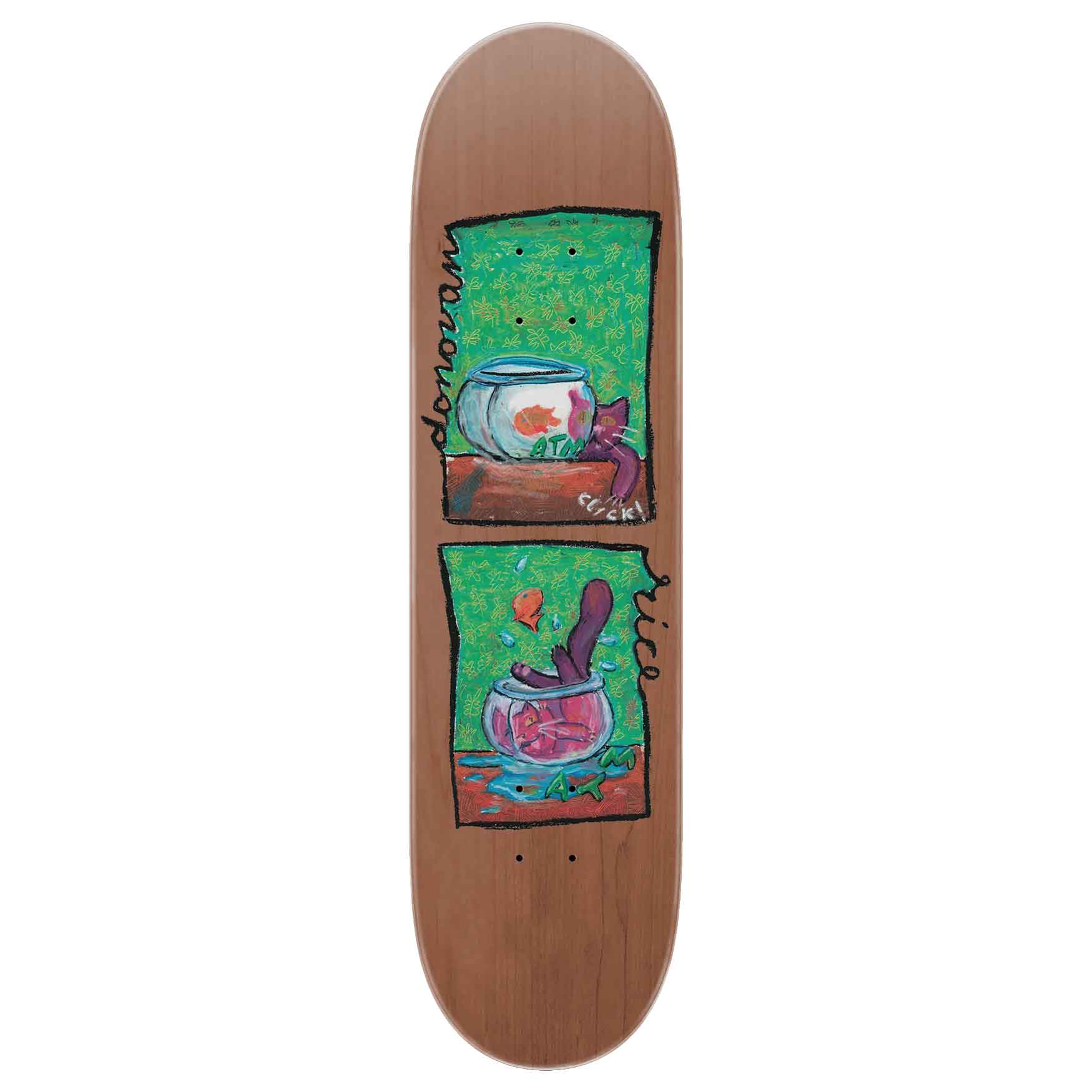ATM Click Donovan Rice Fish Bowl Skateboard Deck - Brown Stain 8.5