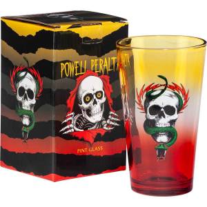 Powell Peralta McGill Skull & Snake Pint Glass - Yellow/Red Fade - PRE-ORDER