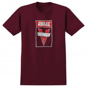 Venture Trucks Scribble Awake T-Shirt - Burgundy