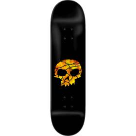 8.25x31.9 Zero Stained Glass Single Skull Deck - Yellow