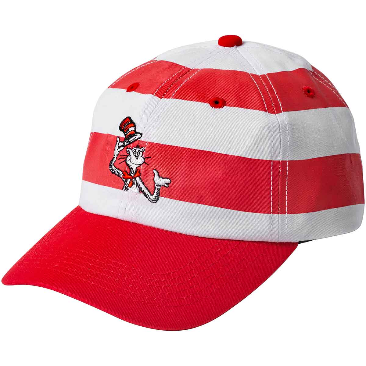 red and white striped hat