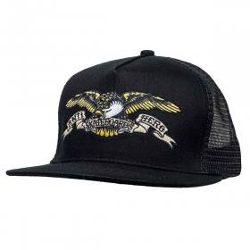 Antihero Embroidered Eagle Mesh Trucker Hat - Black