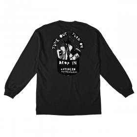 Antihero Tune Out Long Sleeve Pocket T-Shirt - Black/White