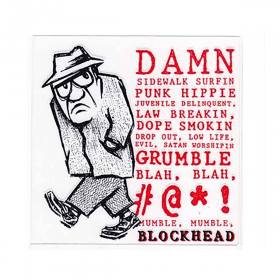 Blockhead Grumpy Man Sticker