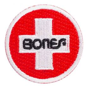 Bones Swiss Circle Patch - 1.5" White/Red