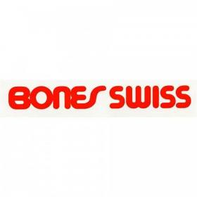 Bones Swiss Type Filled Sticker - Red/White 6.5" x 0.8125"