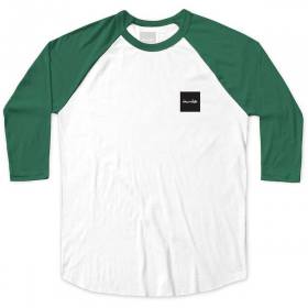 Chocolate Black Square Raglan T-Shirt - White/Forest Green