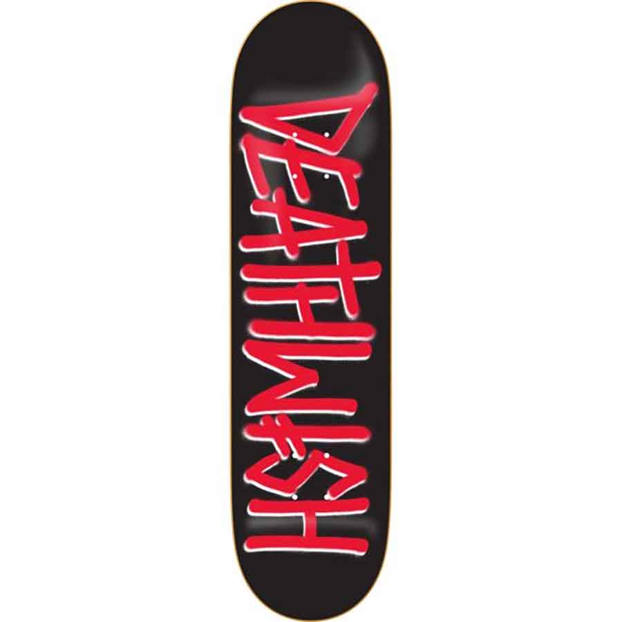 Bundle of 2 Items 8 x 31.5 with Black Magic Black Griptape Deathwish Skateboards Deathspray Black/Red Skateboard Deck