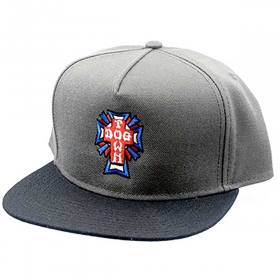 Dogtown Cross Logo USA Snapback Hat - Charcoal/Black
