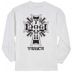 Dogtown Cross Logo X Venice Long Sleeve T-Shirt - White