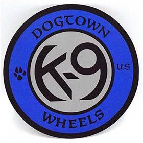 Dogtown K-9 Wheels Sticker - 1" Blue/Silver