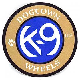 Dogtown K-9 Wheels Sticker - 3" Gold/Blue