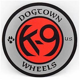 Dogtown K-9 Wheels Sticker - 3" Silver/Red