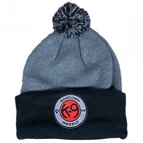 Dogtown K-9 Wheels Patch Pom Beanie - Grey/Black