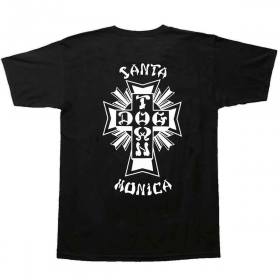Dogtown Cross Logo X Santa Monica T-Shirt - Black