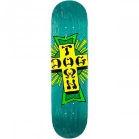 9x32.7 Dogtown Street Cross Logo Deck - Teal Stain/Green Cross