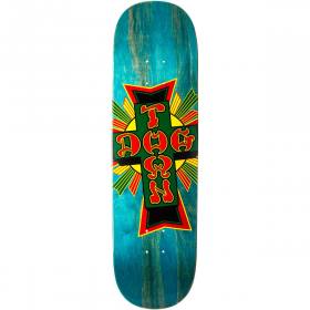 8.75x32.5 Dogtown Street Cross Logo Deck - Teal Stain/Rasta Cross