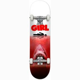 Girl Sean Malto Shark Attack Complete Skateboard - Small Red 7.5x31