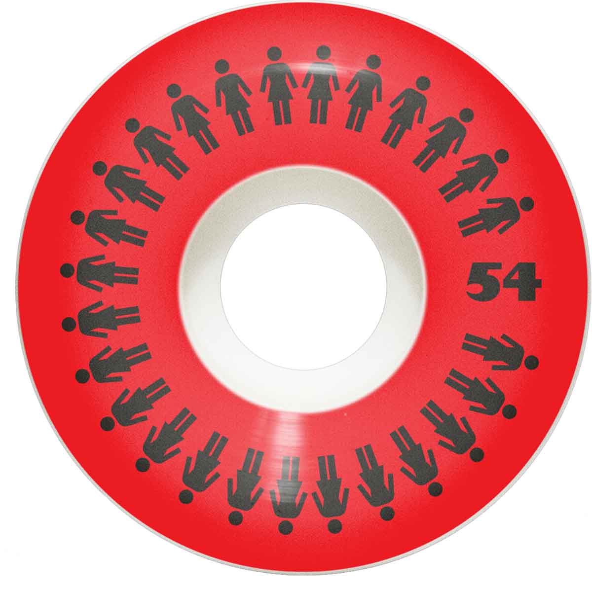 54mm 99a Girl Repeater Conical Wheels - White/Red