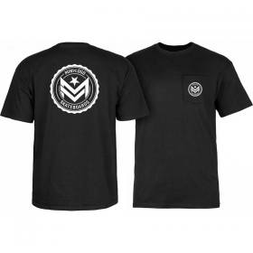 Mini Logo Chevron Circle Pocket T-Shirt - Black