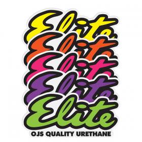 OJ Wheels Elite Sticker - 4.11" x 1.93" Assorted Colors
