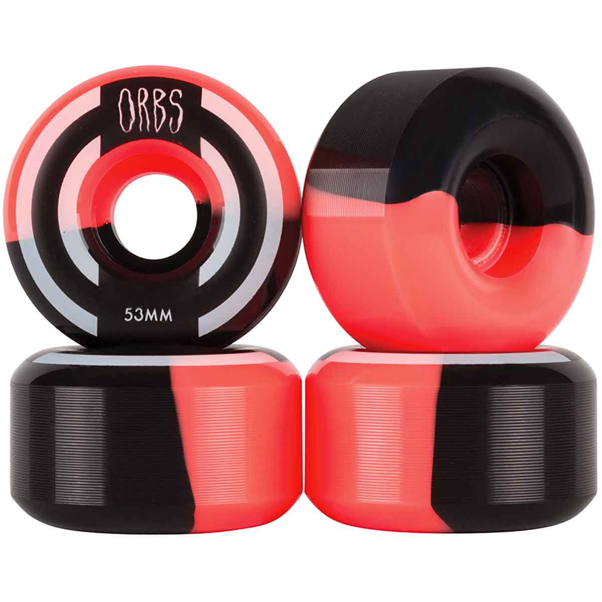 Orbs Apparitions Splits Skateboard Wheels 99A Neon Coral Black Split 53mm Orbs Apparitions Splits Skateboard Wheels 99A Neon Coral Black Split 53mm