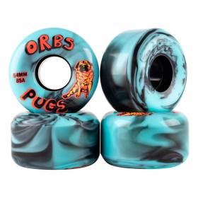 54mm 85a Orbs Pugs Wheels - Black/Blue Swirl