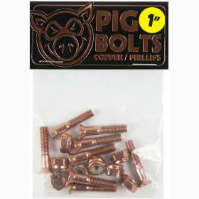 1" Phillips Pig Wheels Bolts Hardware - Copper