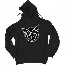 Pig Wheels Head Pullover Hoodie - Black