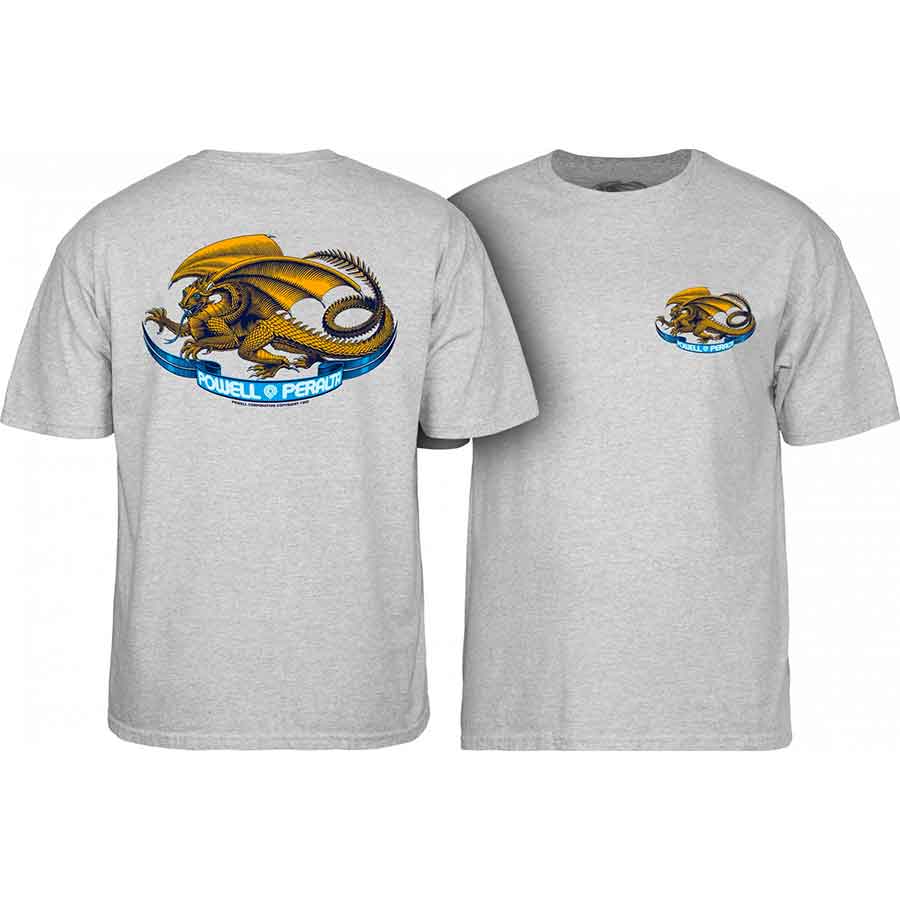 Powell Peralta Oval Dragon Youth T-Shirt - Gray | SoCal Skateshop