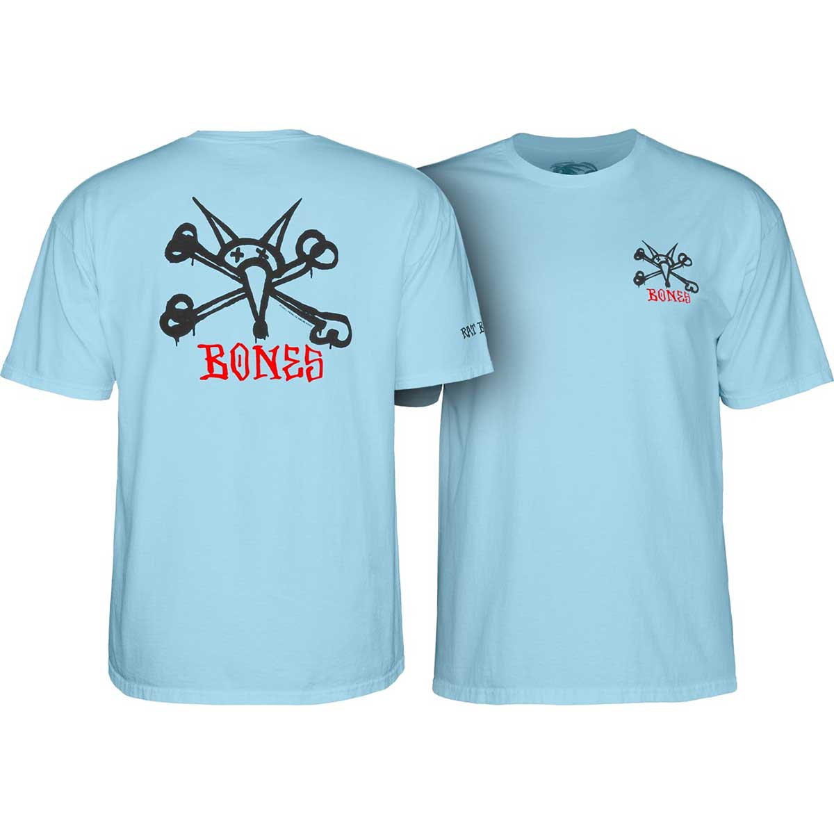 Powell Peralta Rat Bones T-Shirt - Powder Blue | SoCal Skateshop
