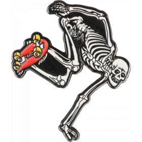 Powell Peralta Skateboarding Skeleton Lapel Pin - 1.5" Red Deck
