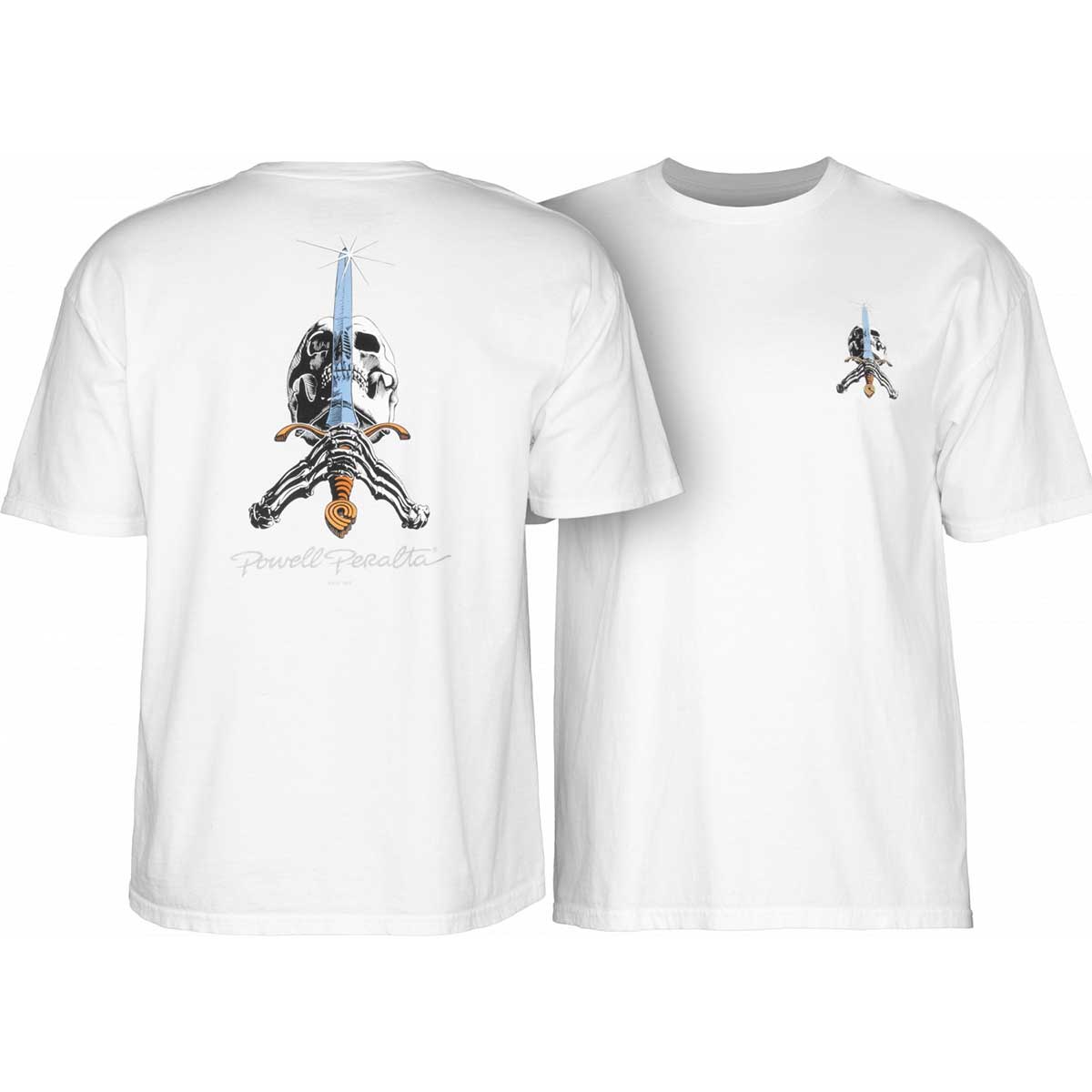 Powell Peralta Skull & Sword T-Shirt - White | SoCal Skateshop