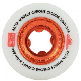 54mm 86a Ricta Chrome Clouds Wheels - White/Red