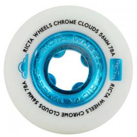 56mm 78a Ricta Chrome Clouds Wheels - White/Blue