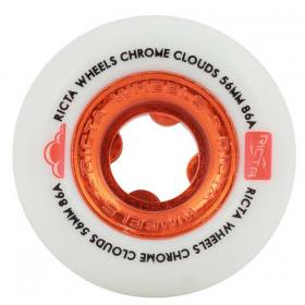 56mm 86a Ricta Chrome Clouds Wheels - White/Red