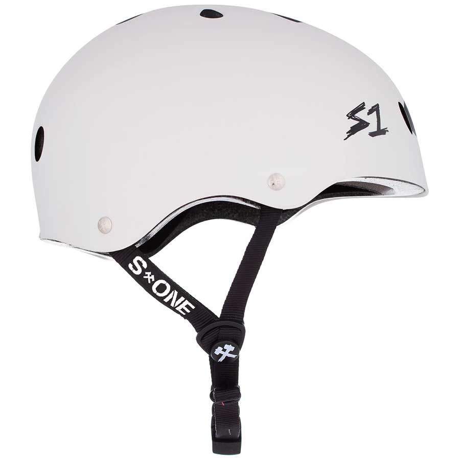 S1 Lifer Helmet - Gloss White/Black Stripes | SoCal Skateshop