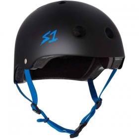 S1 Lifer Helmet - Matte Black/Cyan Straps