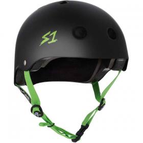 S1 Lifer Helmet - Matte Black/Bright Green Straps