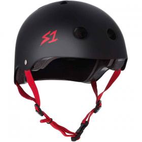 S1 Lifer Helmet - Matte Black/Red Straps