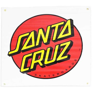 Santa Cruz Classic Dot Vinyl Banner 36x36 - White | SoCal Skateshop