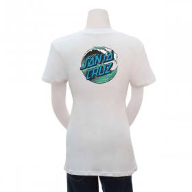 Santa Cruz Women's Wave Dot Fitted Crew Boyfriend T-Shirt - White