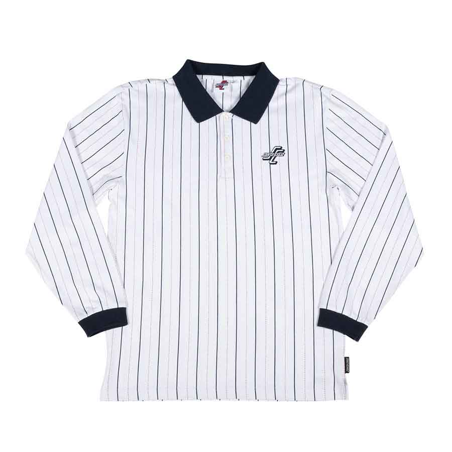 black and white striped polo long sleeve