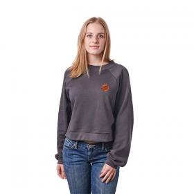Santa Cruz Women's Mini Dot Embroidered Crew Neck Sweatshirt - Dark Grey