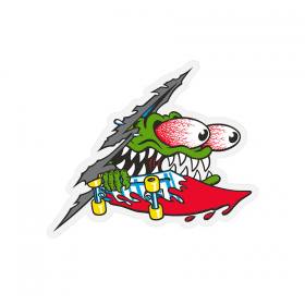 Santa Cruz Slashed Sticker - 4" x 3.33"